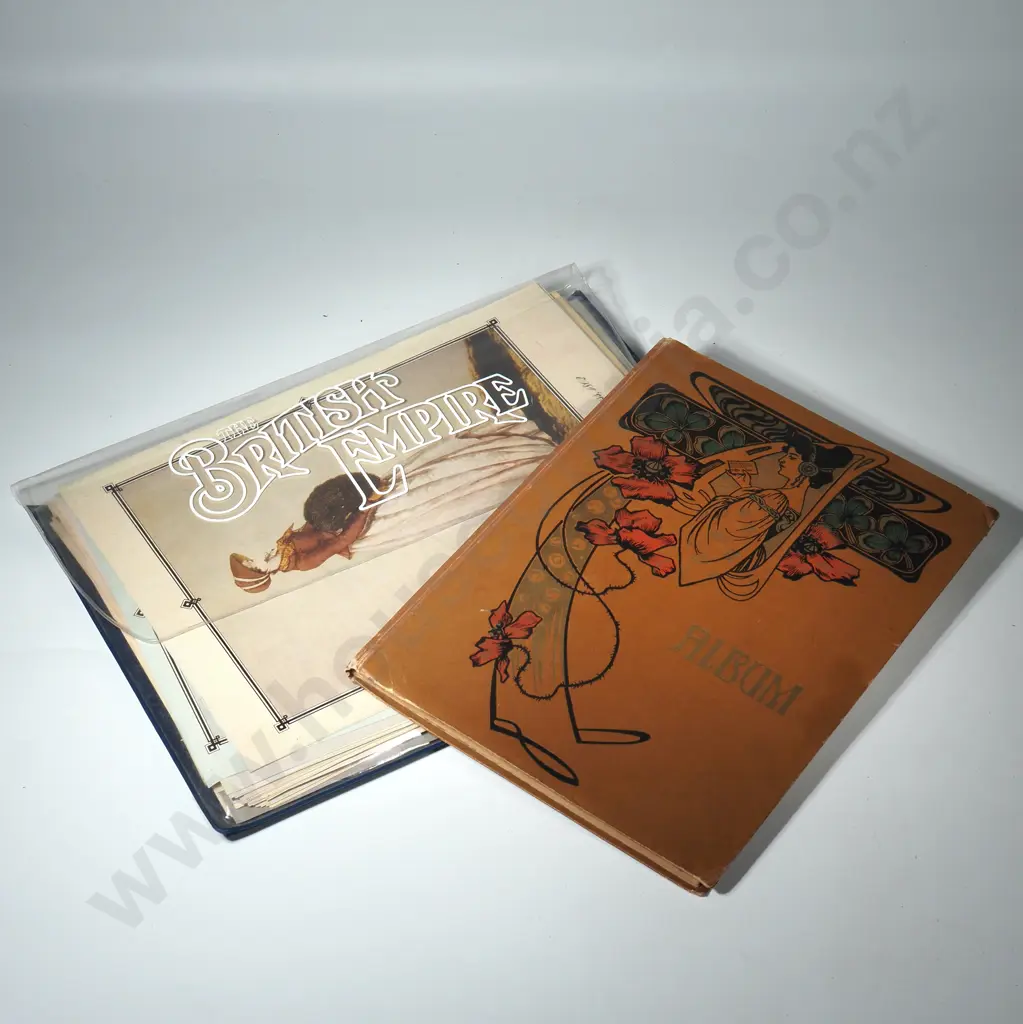 Art Nouveau Album Containing Some Postcards from New Zealand & Australia & Some Greeting Cards Image 1++