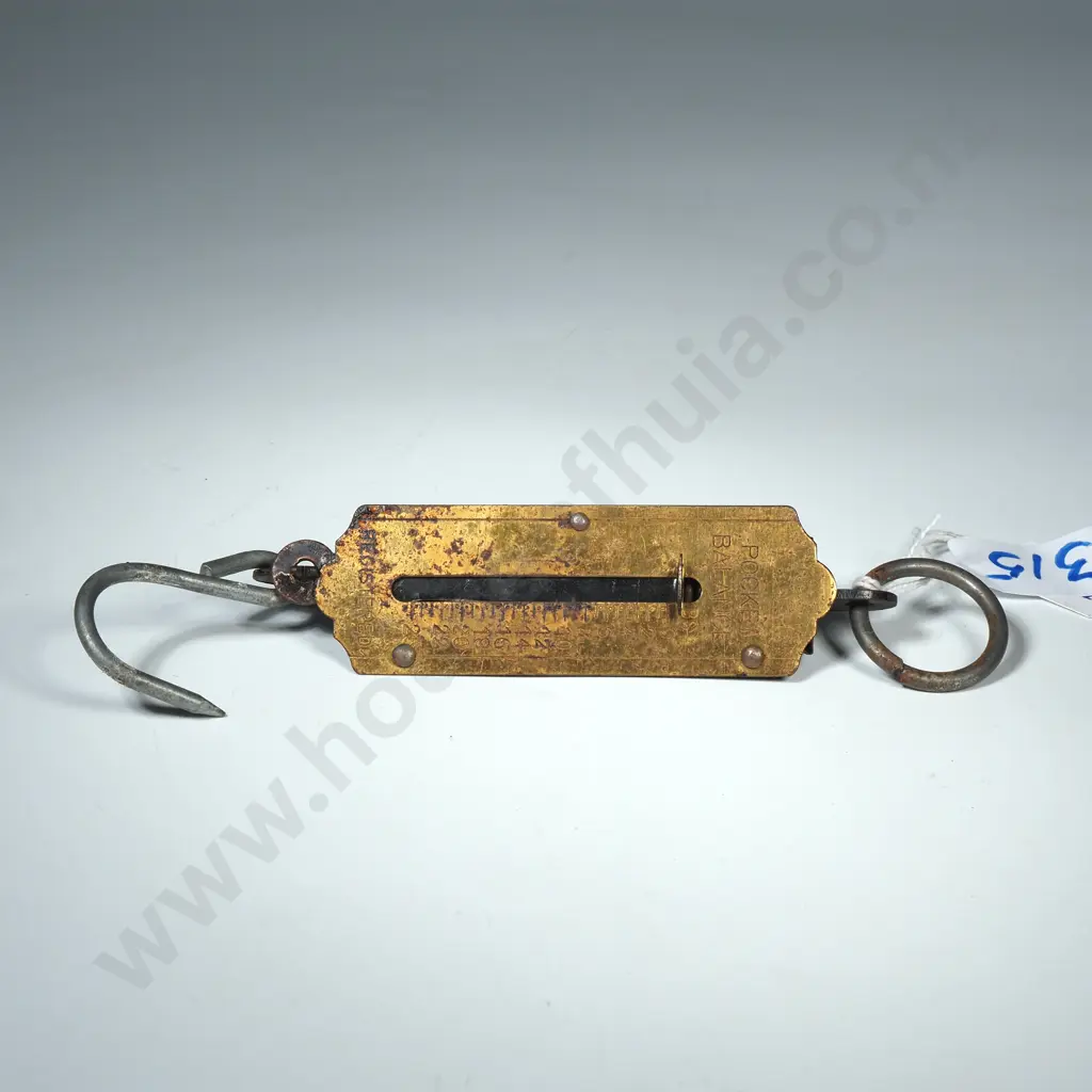 Vintage Brass  Pocket Balance Spring Scale 25lb Image 1++