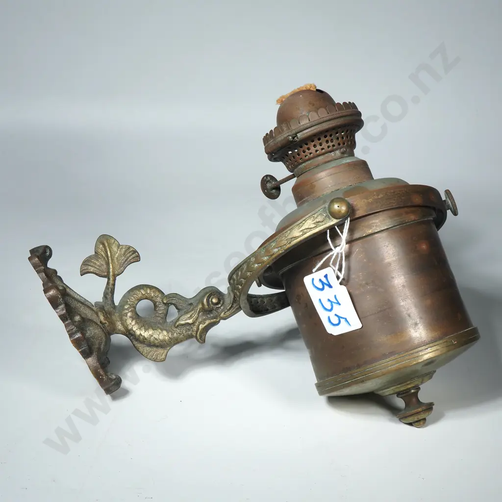 Brass Wall Mounted Gimbal Oil Lamp Image 1++