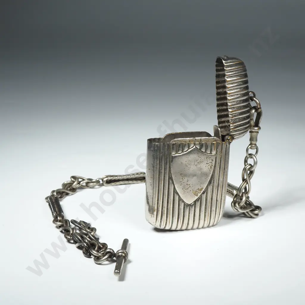 Fob Chain & Vesta - Marked Mexican Silver  Image 1++