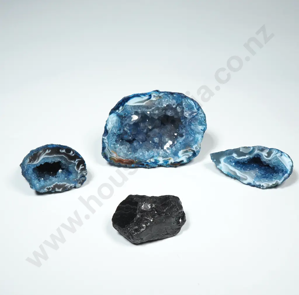 Three Pieces of Blue Agate Crystal Image 1++
