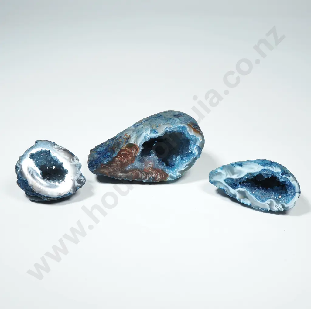 Three Pieces of Blue Agate Crystal Image 1++