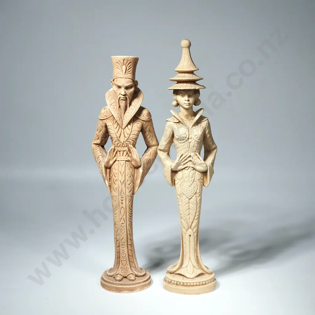 Resin Male & Female Figures in Asian Costume in the Style of A Giannelli Image 1++
