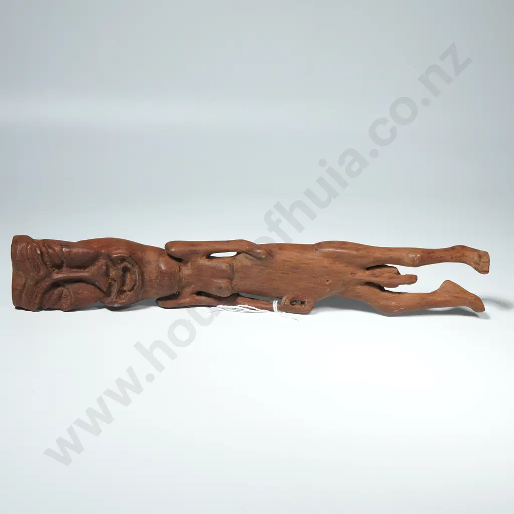 Hand Carved Tribal Wooden Flat Back Wood Carving. Possibly Easter Island Image 1++