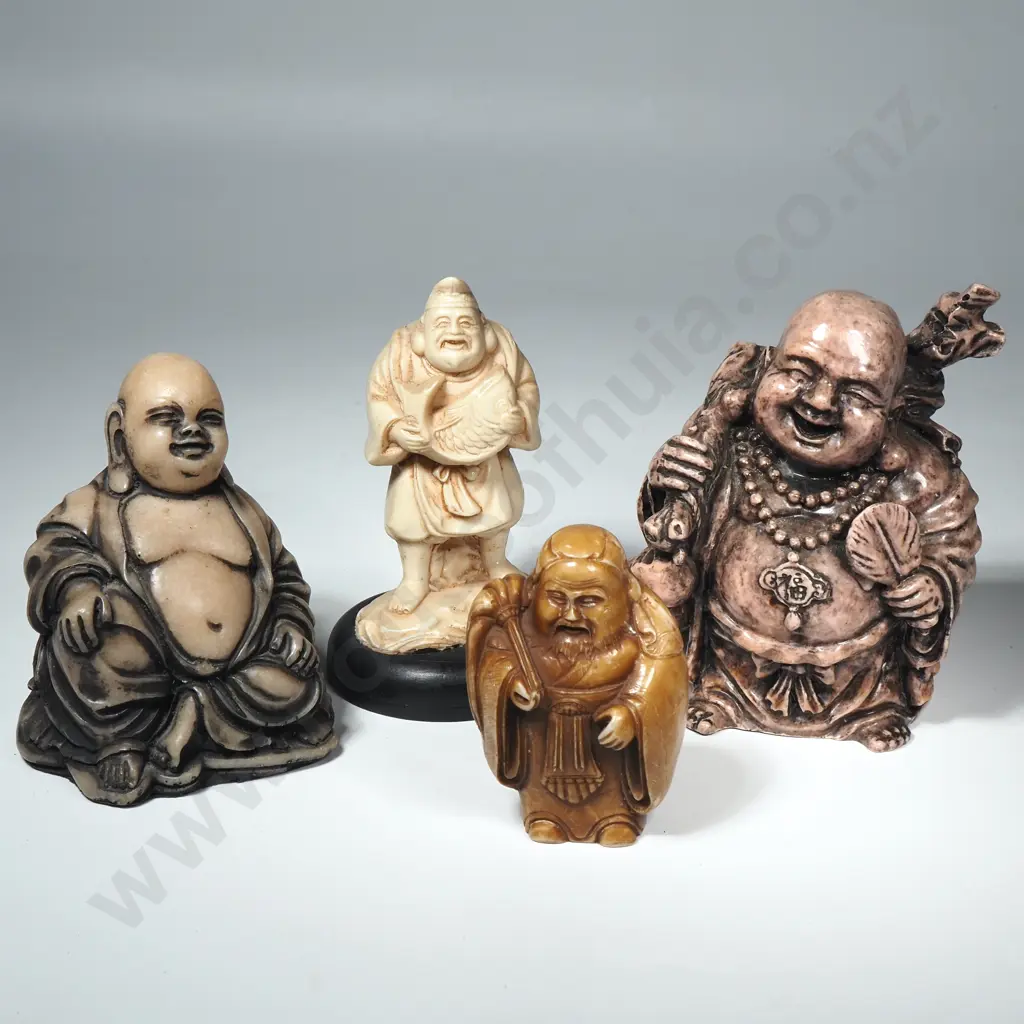 Four Various Chinese Resin Figures of Buddhas & Deities Image 1++