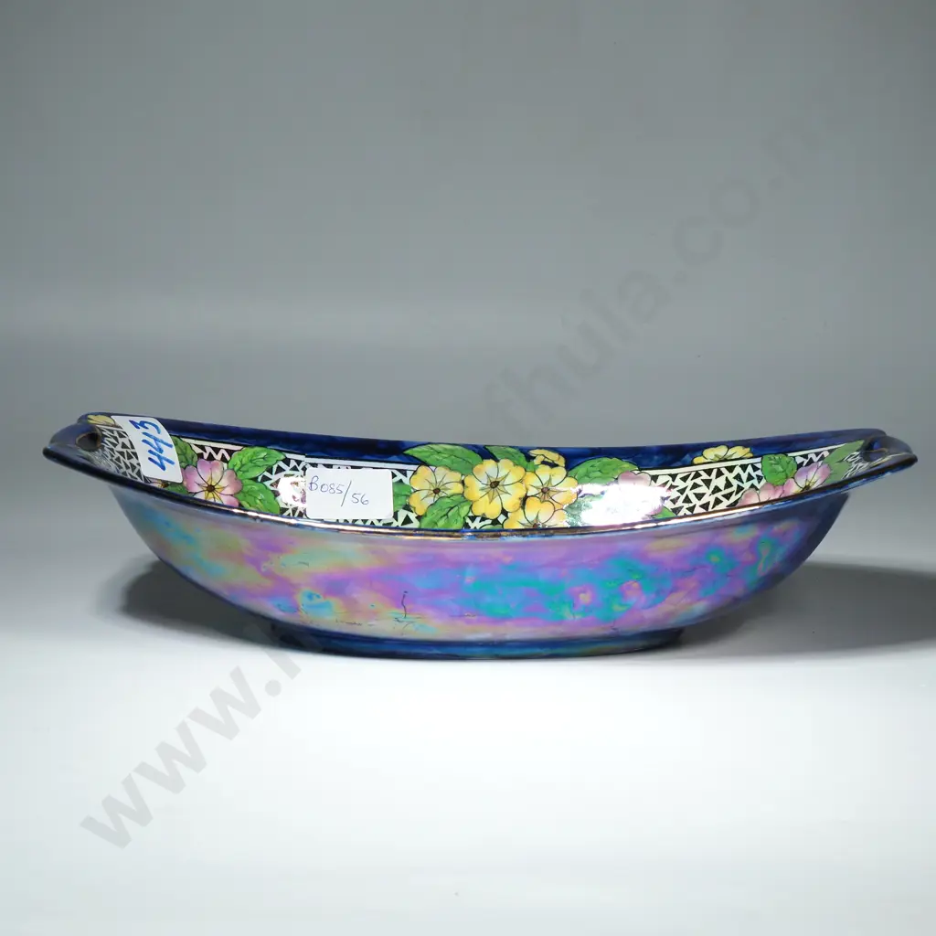 Blue Maling Lustre Thumbprint Boat Shaped Dish Image 1++