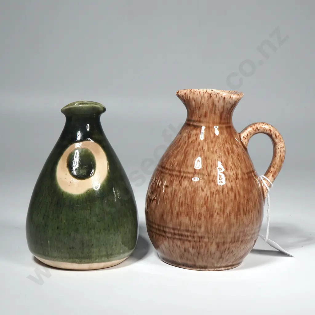 Vintage Dutch Pottery Jug w Mottled Glaze, Souvenir from the  'Holland America Line' Image 1++