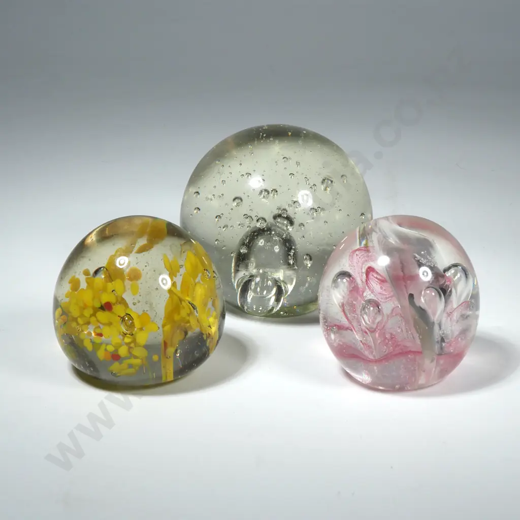 Three Art Glass Paperweights Image 1++
