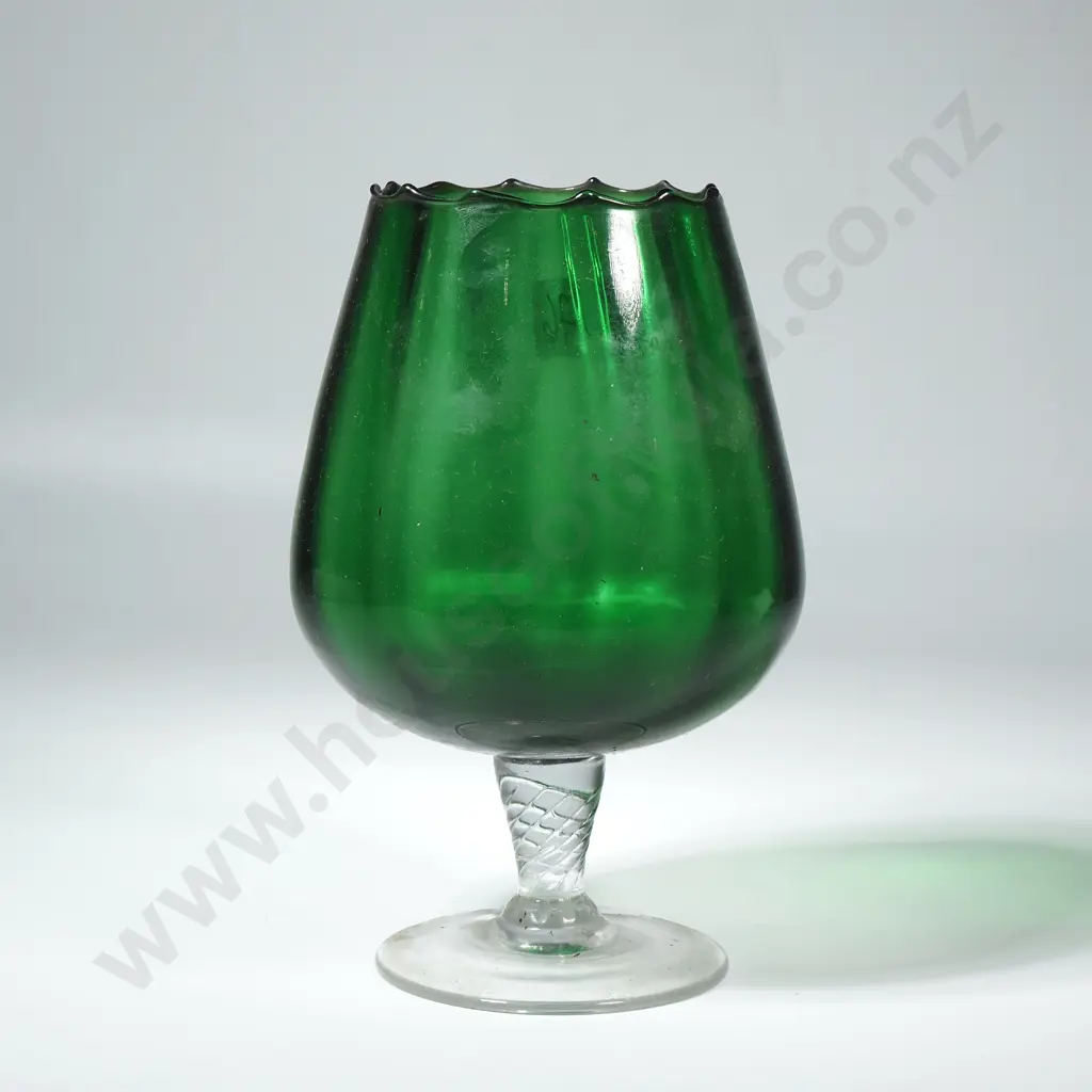 Vintage Italian Empoli Green Goblet Vase Image 1++