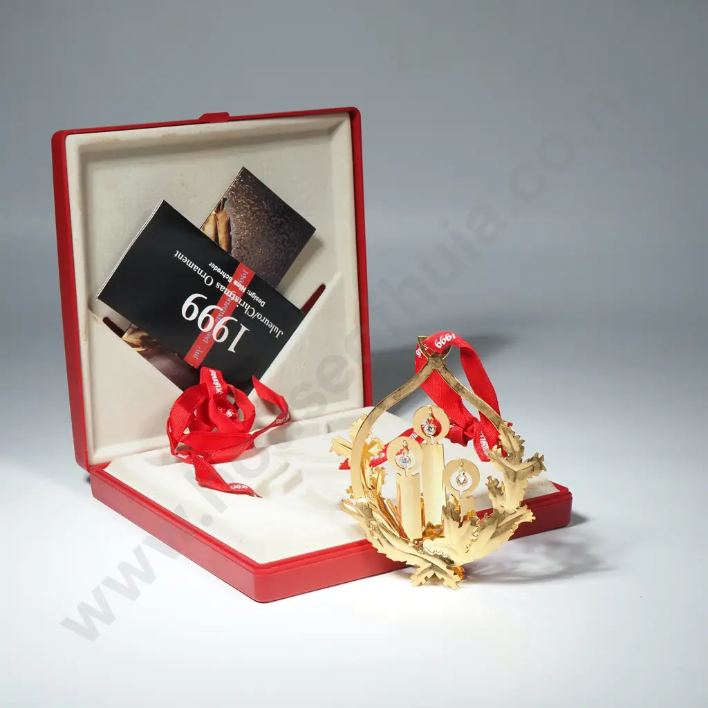 Boxed Georg Jensen Denmark 1999 Christmas Decoration - 'Christmas Candles' Image 1++
