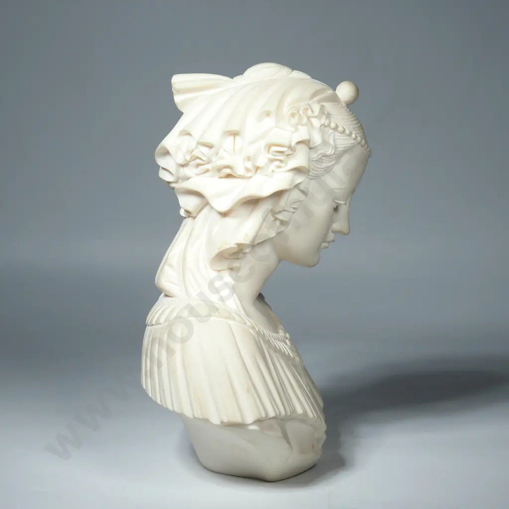 Alabaster Bust - Angelica Maria, Signed A Giannelli Image 1++