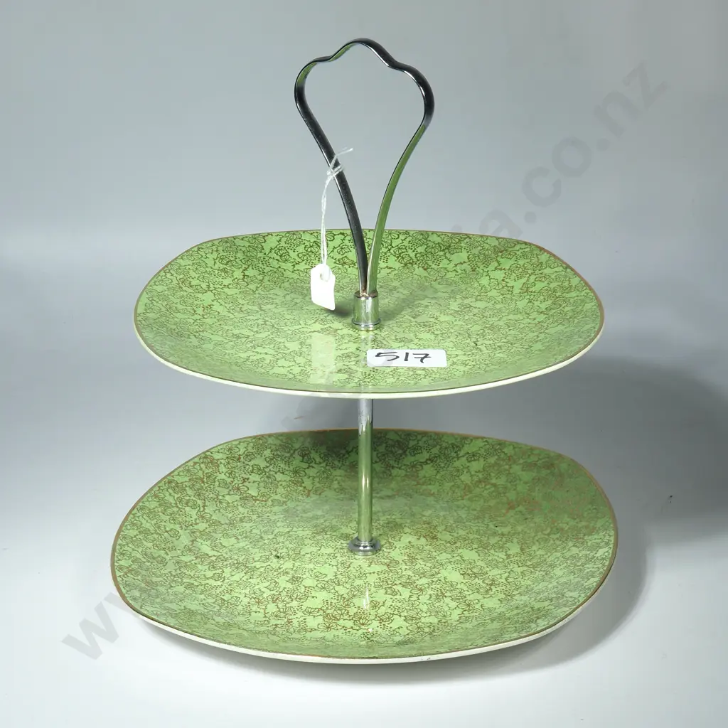 Midwinter China Green 'Brama' Two Tier Vicar's Delight Image 1++