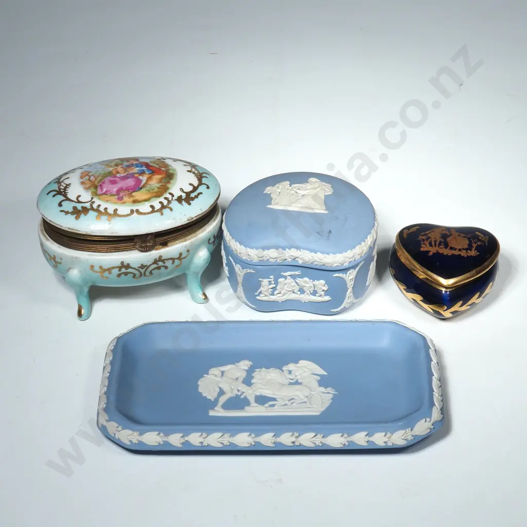 Two Items of Wedgwood Jasperware, Limoges Trinket Box & a Vintage Japanese Trinket Box Image 1++