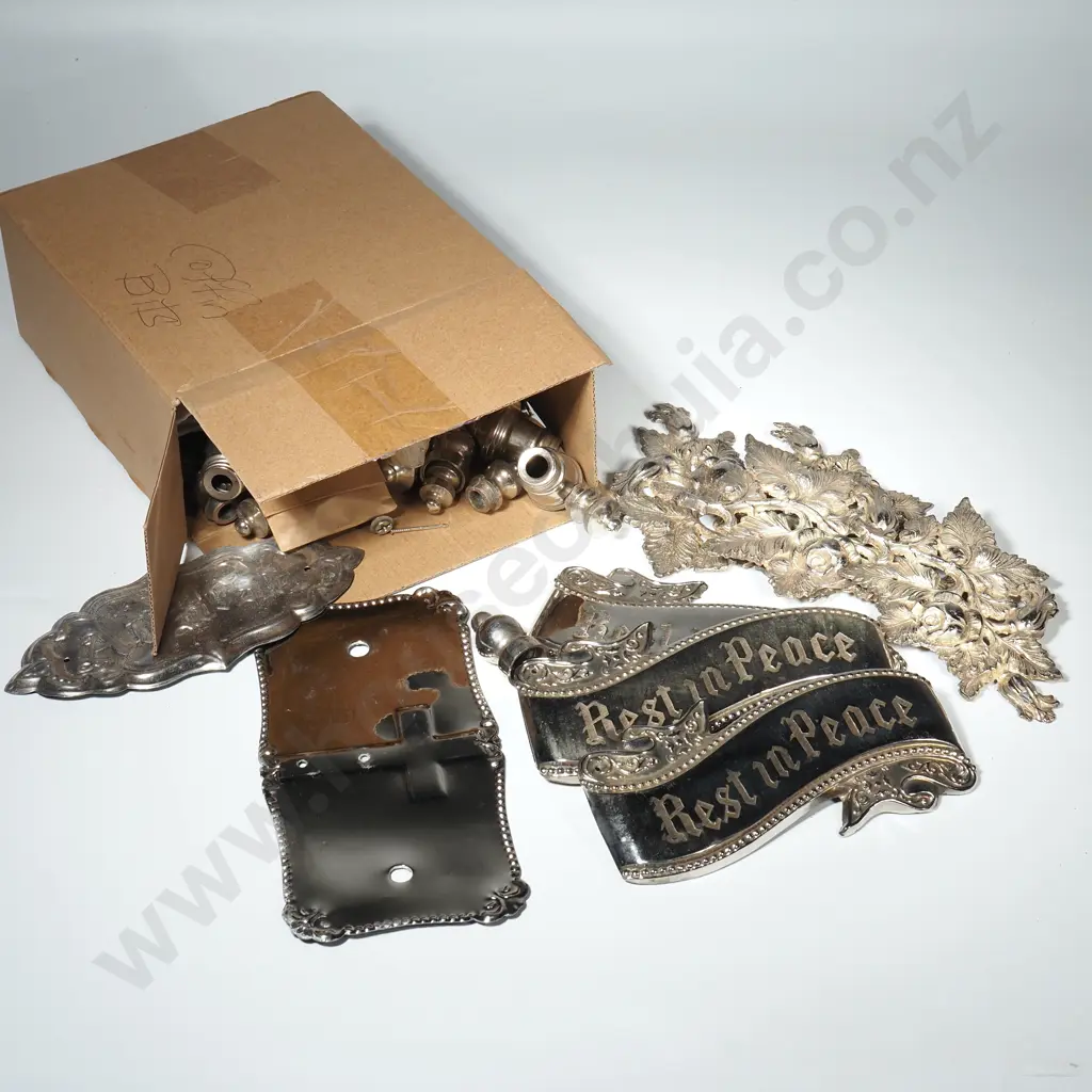 Quantity of Silver Plated Ornaments Designed for Funeral Products, Coffin Decorations, Memorial Plaques & Hardware Image 1++