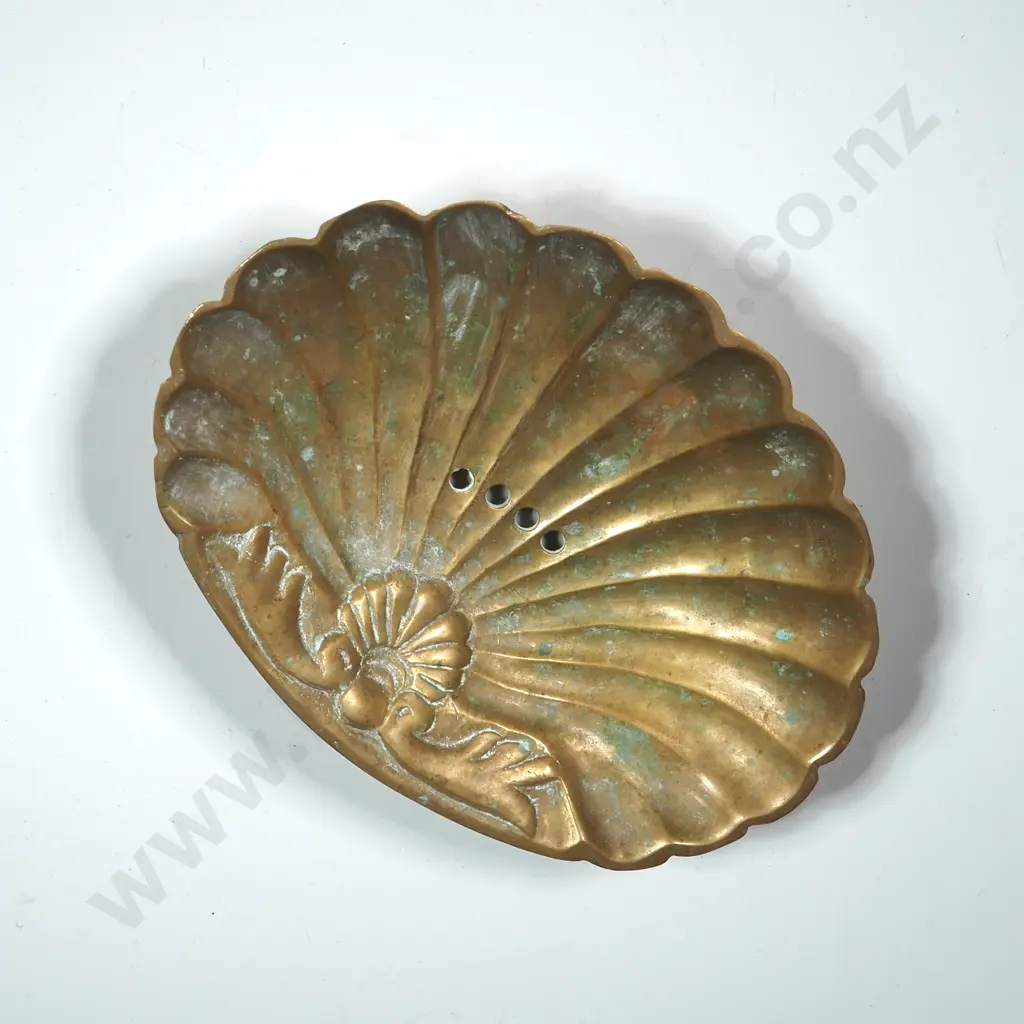 Brass Soap Dish In The Form Of A Scallop Shell  Image 1++