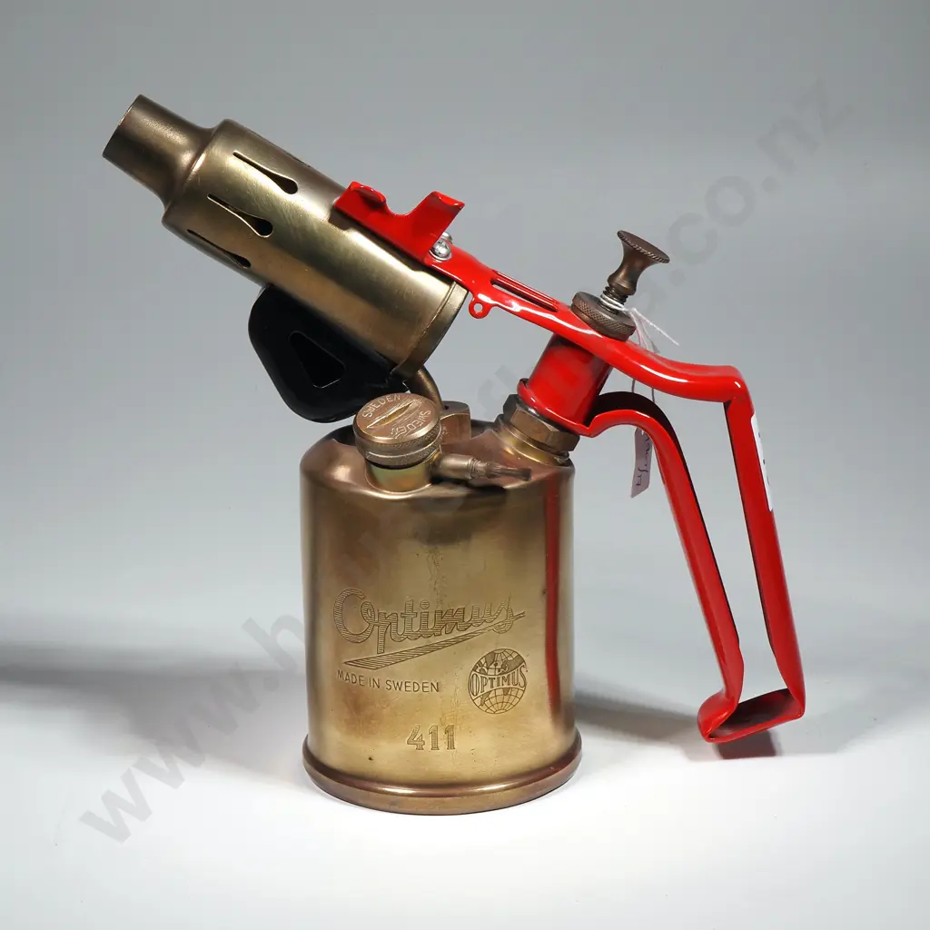 Vintage Optimus Brass Kerosene Oil Blowtorch Made in Sweden  411 Unused Image 1++