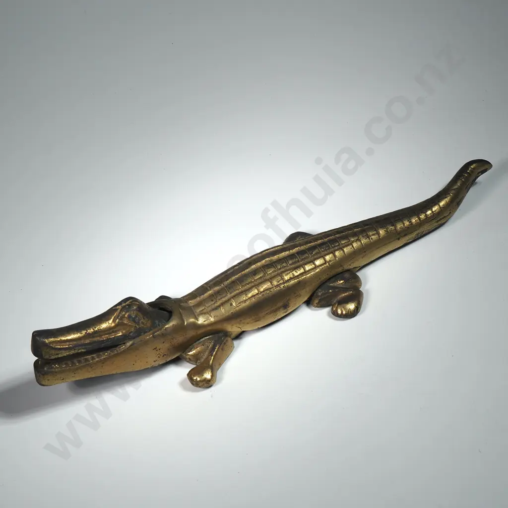 Large Brass Nutcracker in the Form of A Crocodile Image 1++