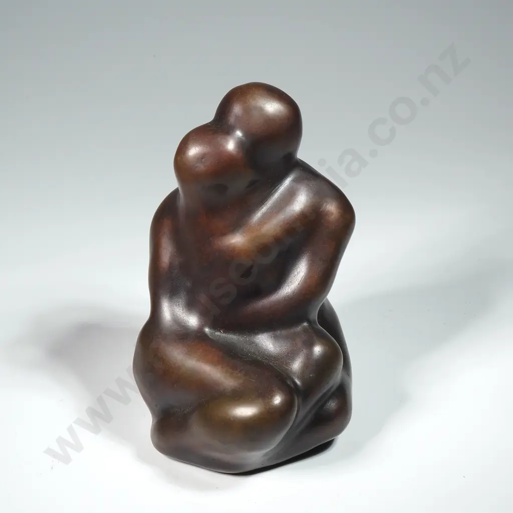 Bronzed Abstract Sculpture Depicting Two Intertwined Figures Image 1++