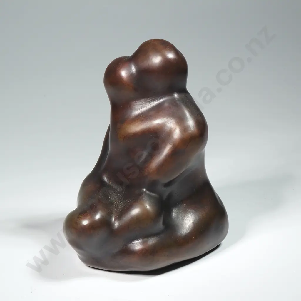 Bronzed Abstract Sculpture Depicting Two Intertwined Figures Image 1++