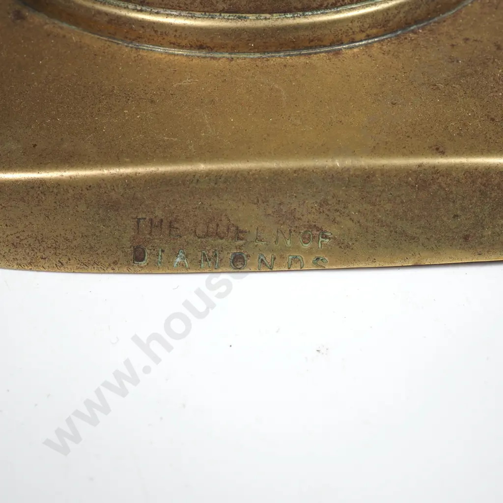 Pair of Antique Brass "Queen of Diamonds" Candlestick Image 1++