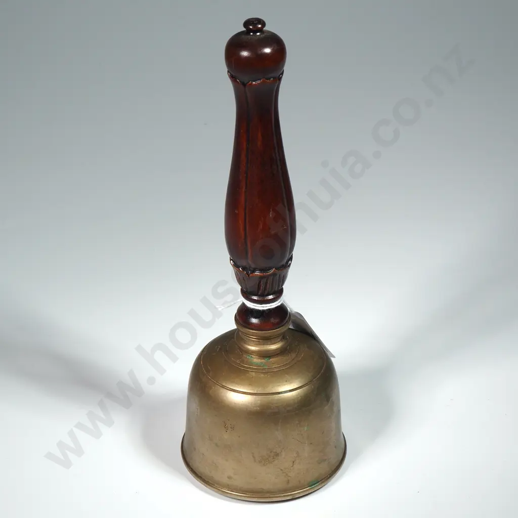 Brass Desk Bell W Turned Wooden Handle Image 1++