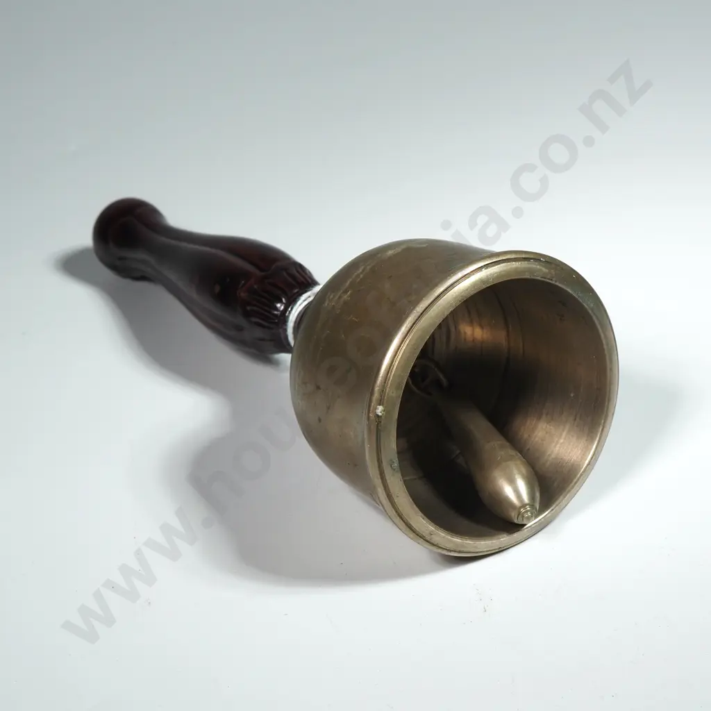 Brass Desk Bell W Turned Wooden Handle Image 1++