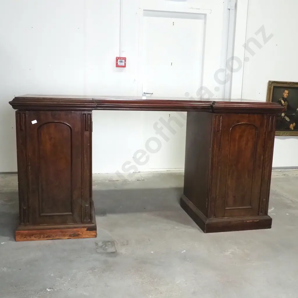 Antique Victorian Mahogany Pedestal Sideboard Image 1++