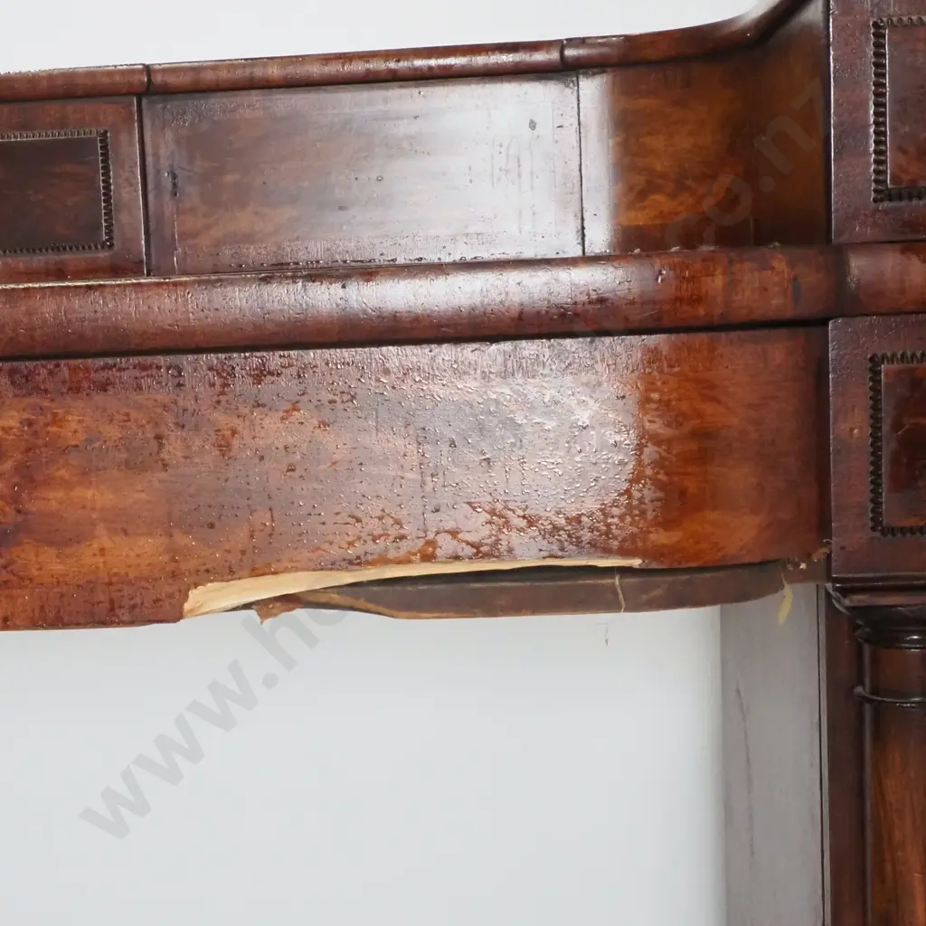 Antique Victorian Mahogany Pedestal Sideboard Image 1++