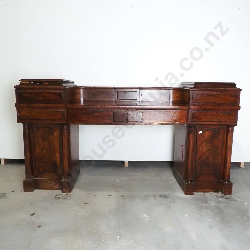 Antique Victorian Mahogany Pedestal Sideboard Image 1++