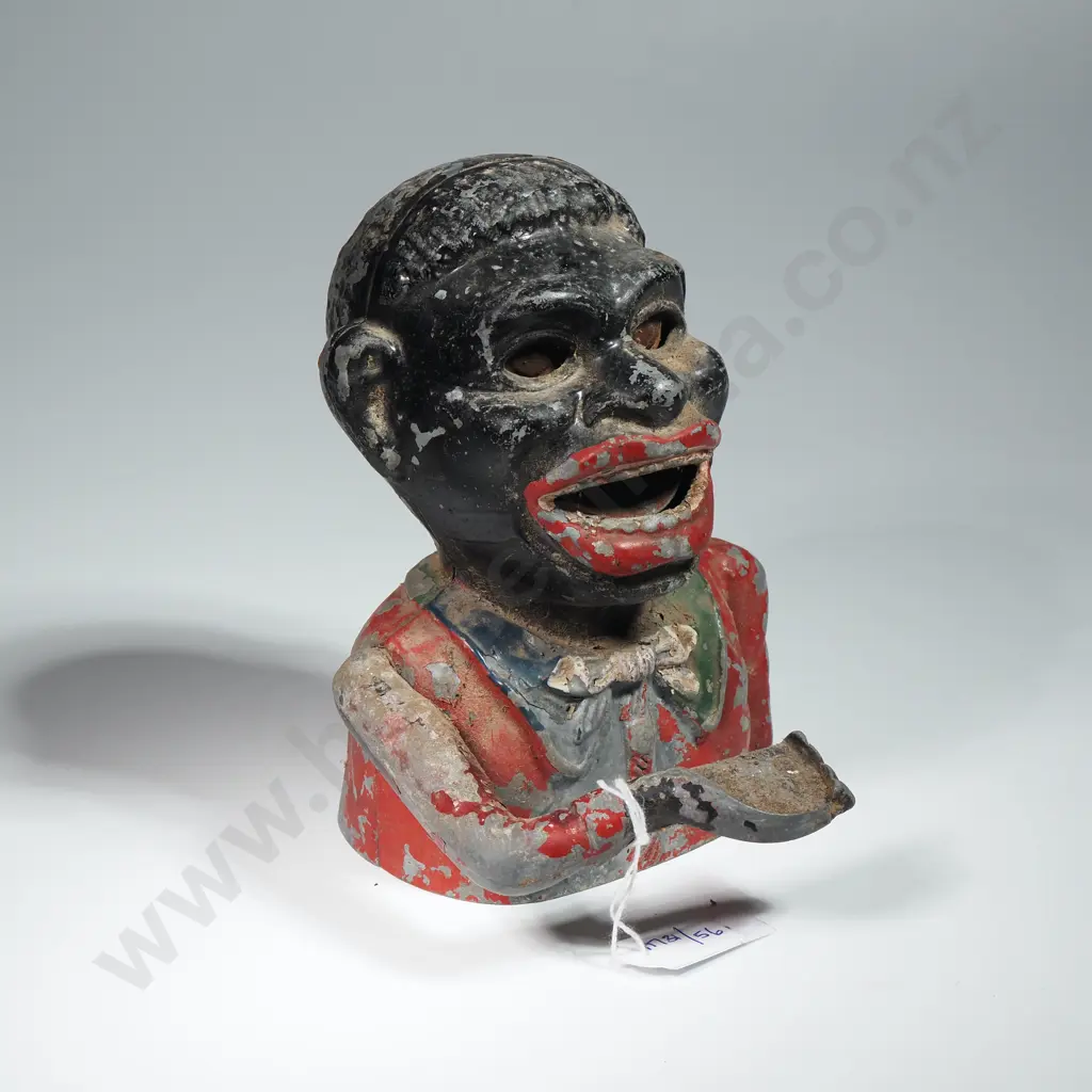 Vintage Cast Metal "Greedy Boy"  Money Bank Image 1++