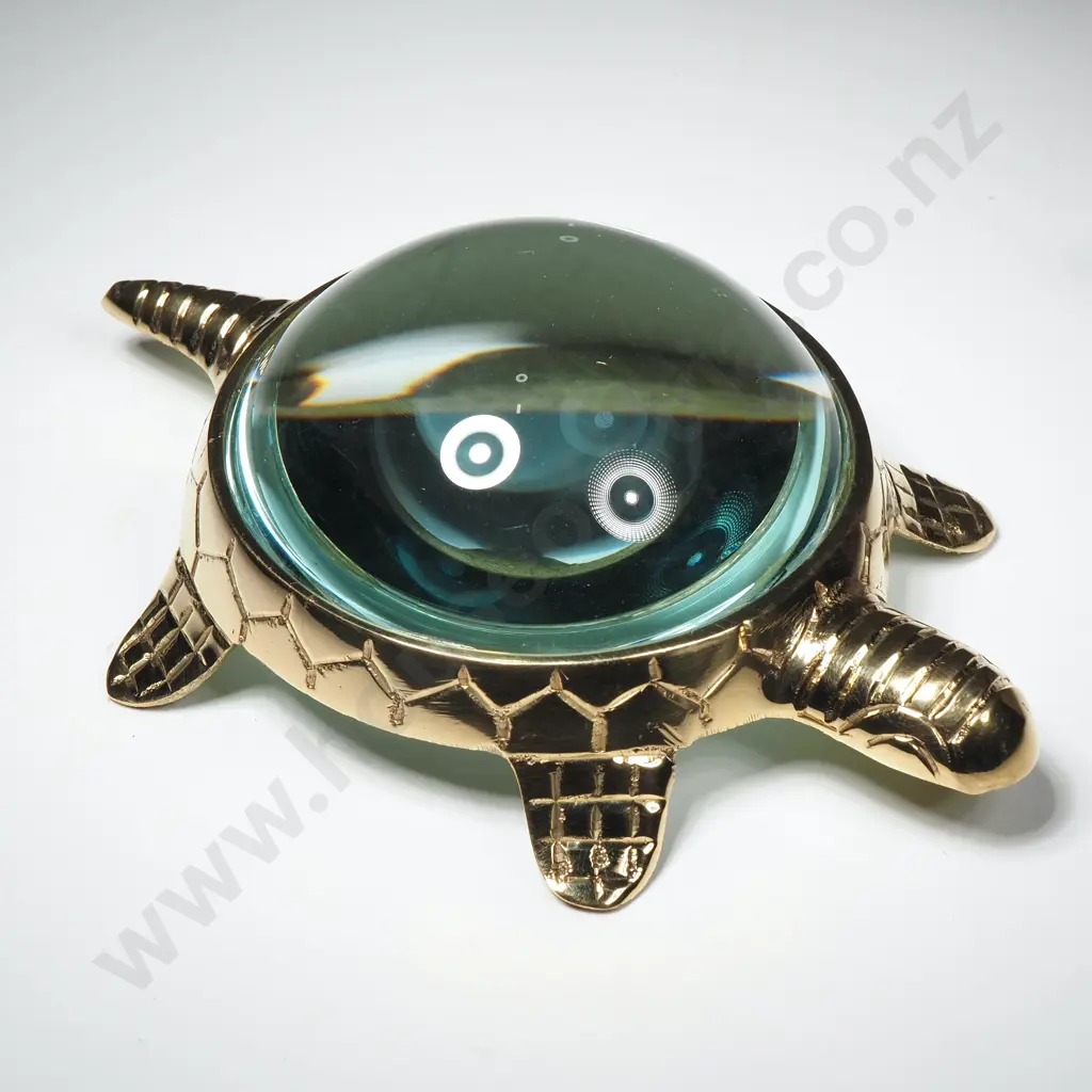 Brass & Glass Turtle Shaped Magnifying Glass Image 1++