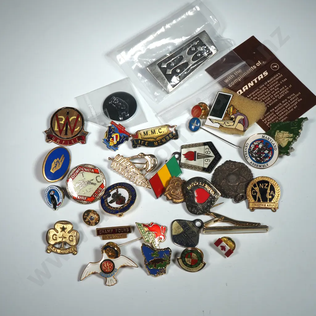 Assorted Lot Of Mainly New Zealand Badges & Buttons Image 1++