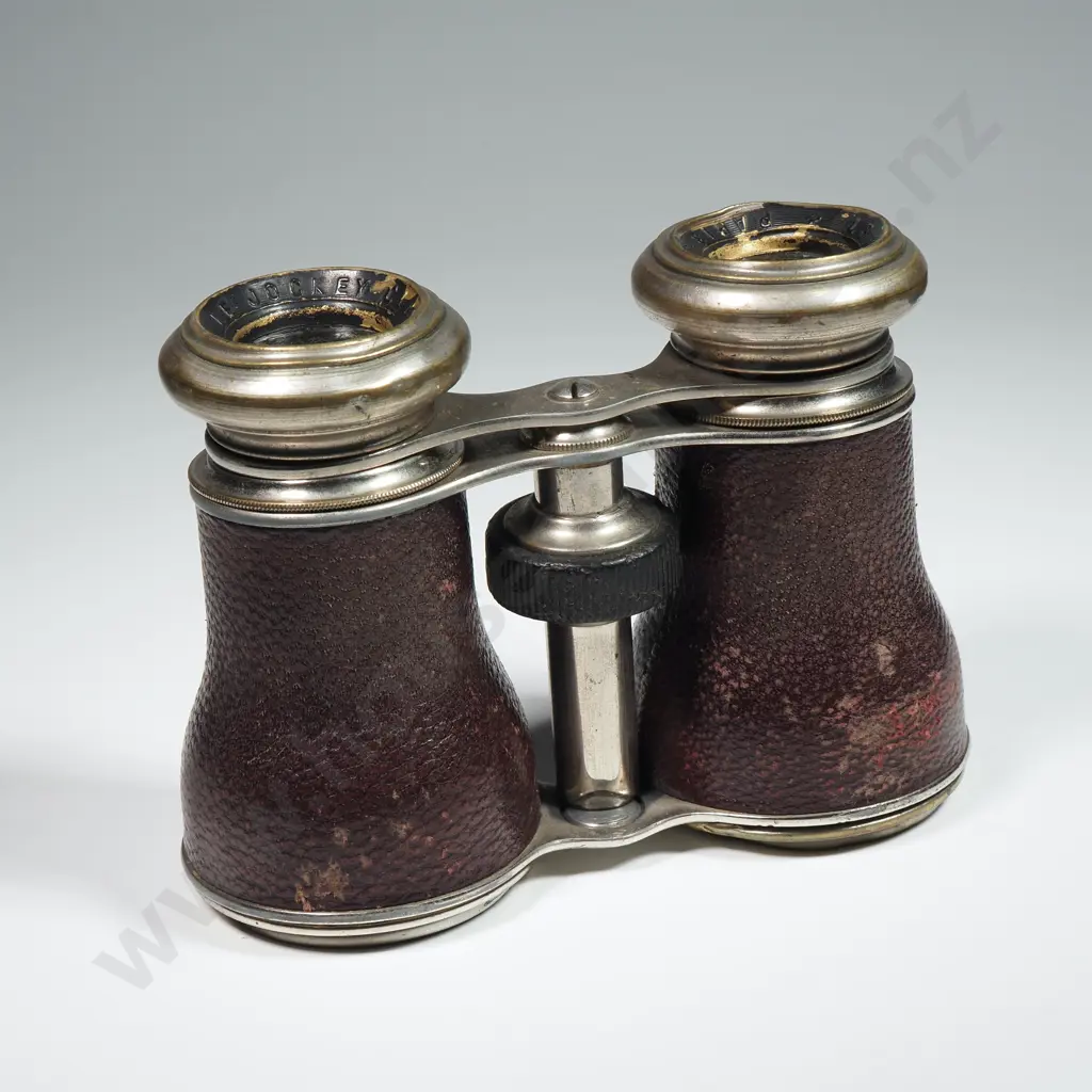 Vintage Opera Metal & Leather Glasses Made in Paris By Le Jockey Club Image 1++