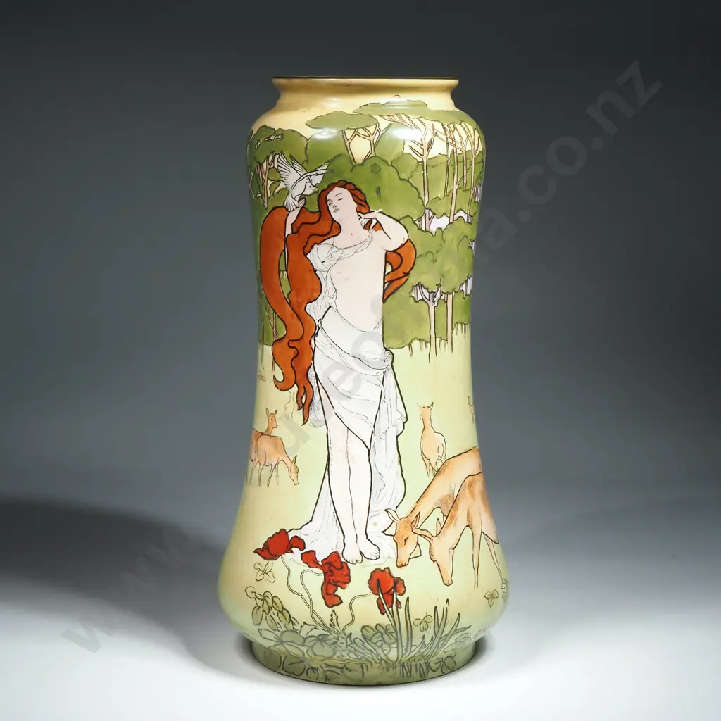 Art Nouveau Faience Vase Produced By Frank Beardmore & Co. As Part Of Their "Sutherland Art Ware" Line Image 1++