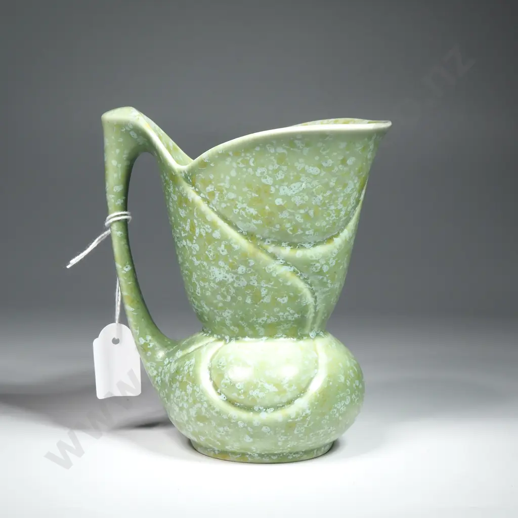 Crown Devon Jug Vase w Speckled Blue/Green Glaze. Impressed No. 900 Image 1++
