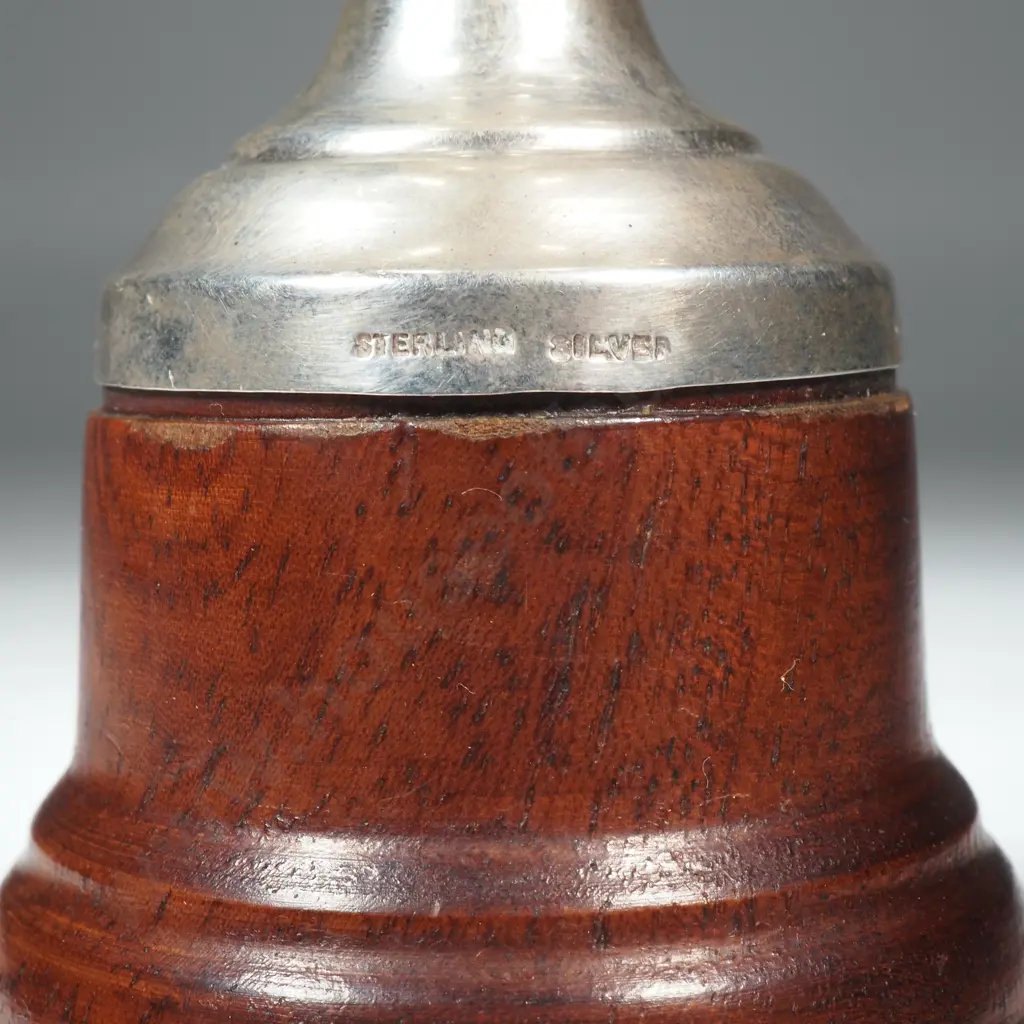 Sterling Silver Auckland Yacht Club Cup 1968-1969 on Wooden Base Image 1++