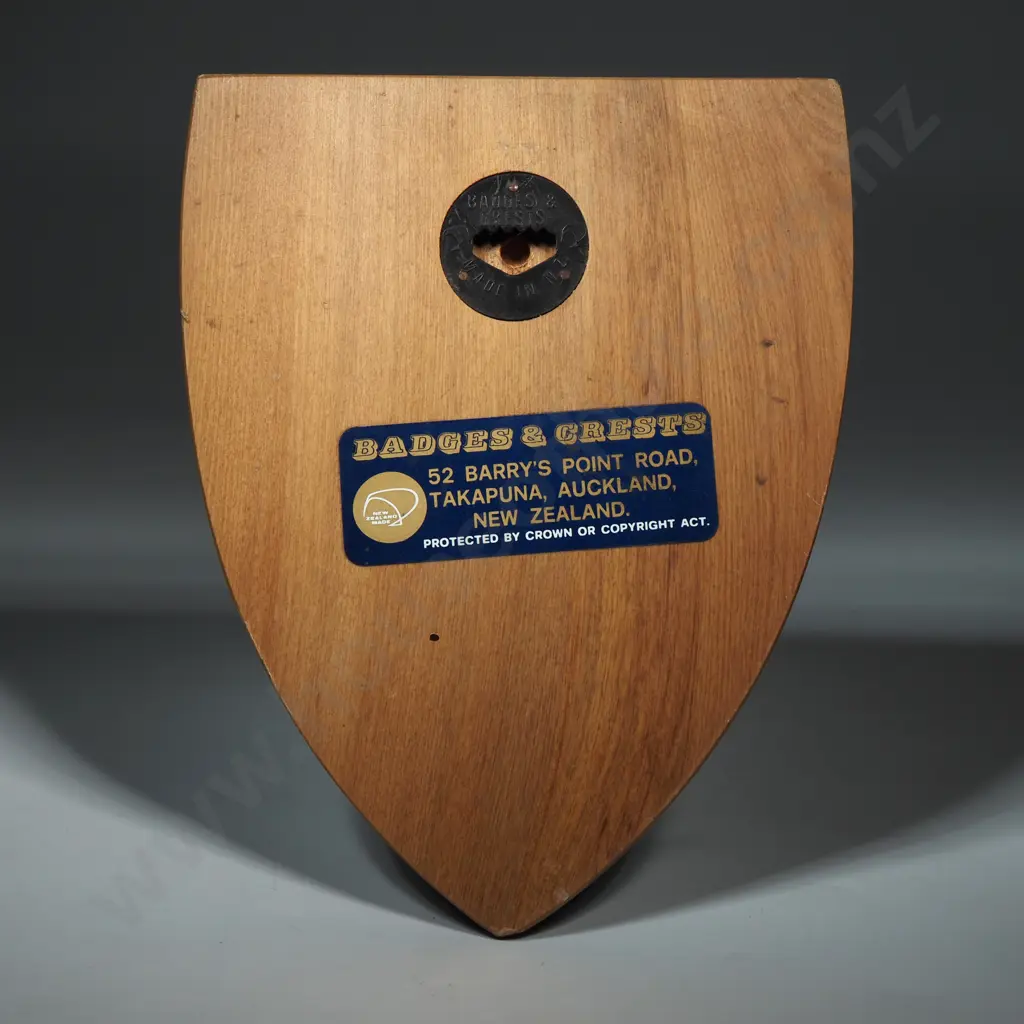 Corps of Royal New Zealand Engineers - on Wooden Shield - 170mm Image 1++