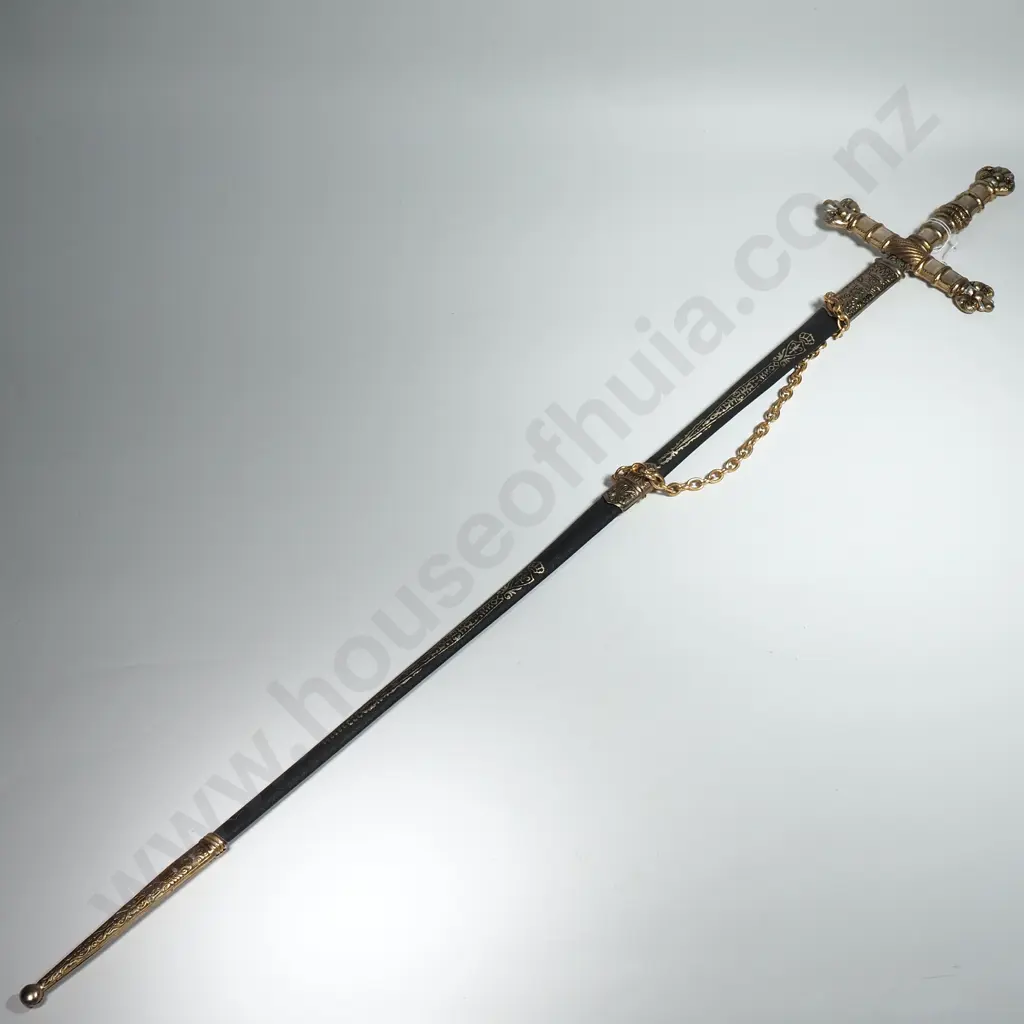 Decorative Sword w Decorative Hilt, Crossguard & Scabbard Image 1++