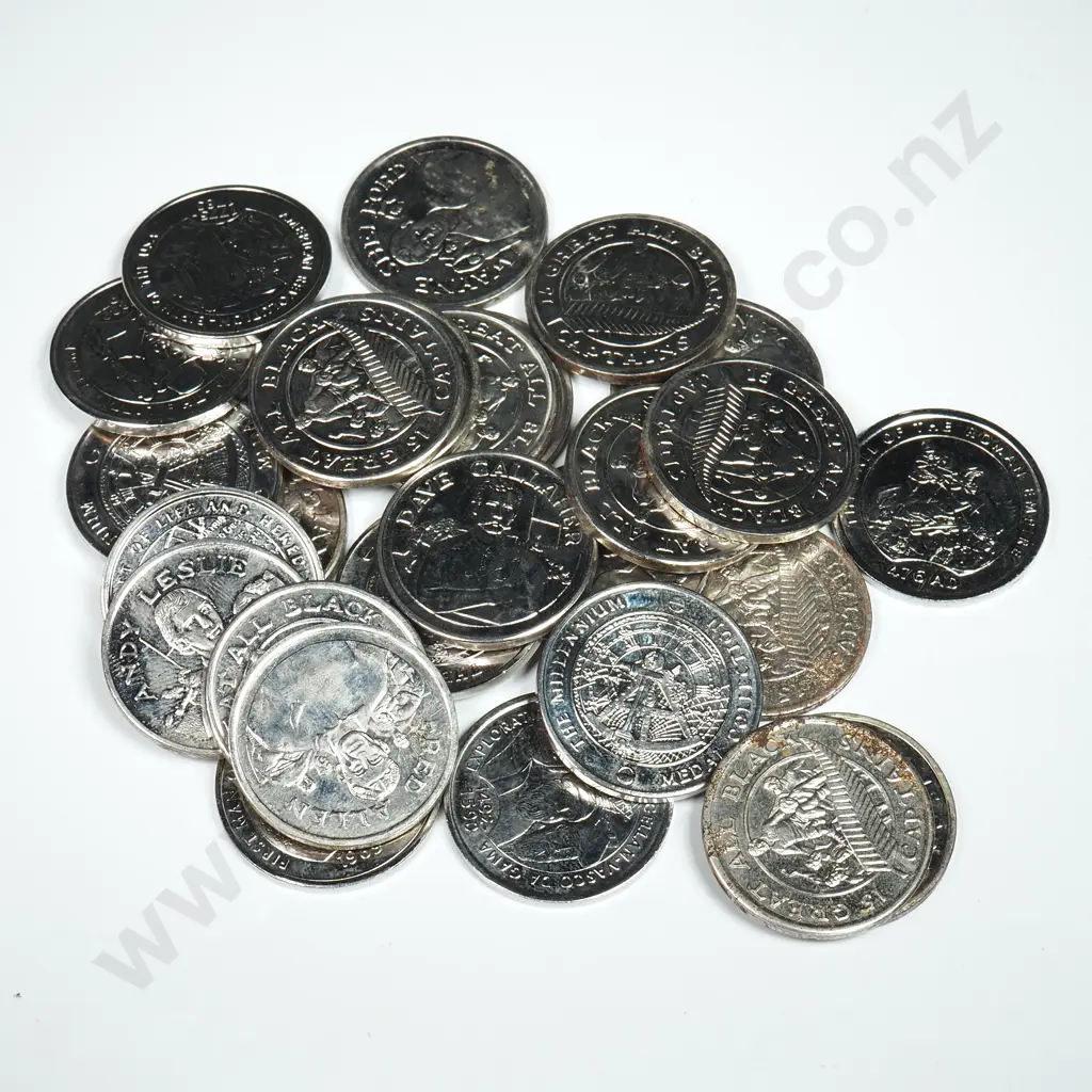 Quantity of Silver Tone Commemorative Medals Including All Black Greats & The Millenium Image 1++