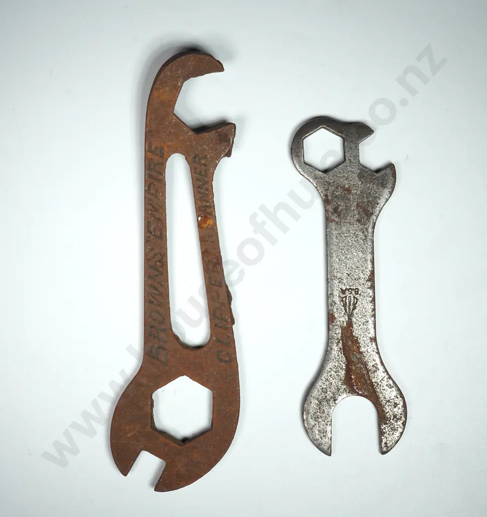 Two Bicycle Spanners; Brown's Empire Clipper Spanner & BSA (British Standard) Hallmarked Spanner Image 1++