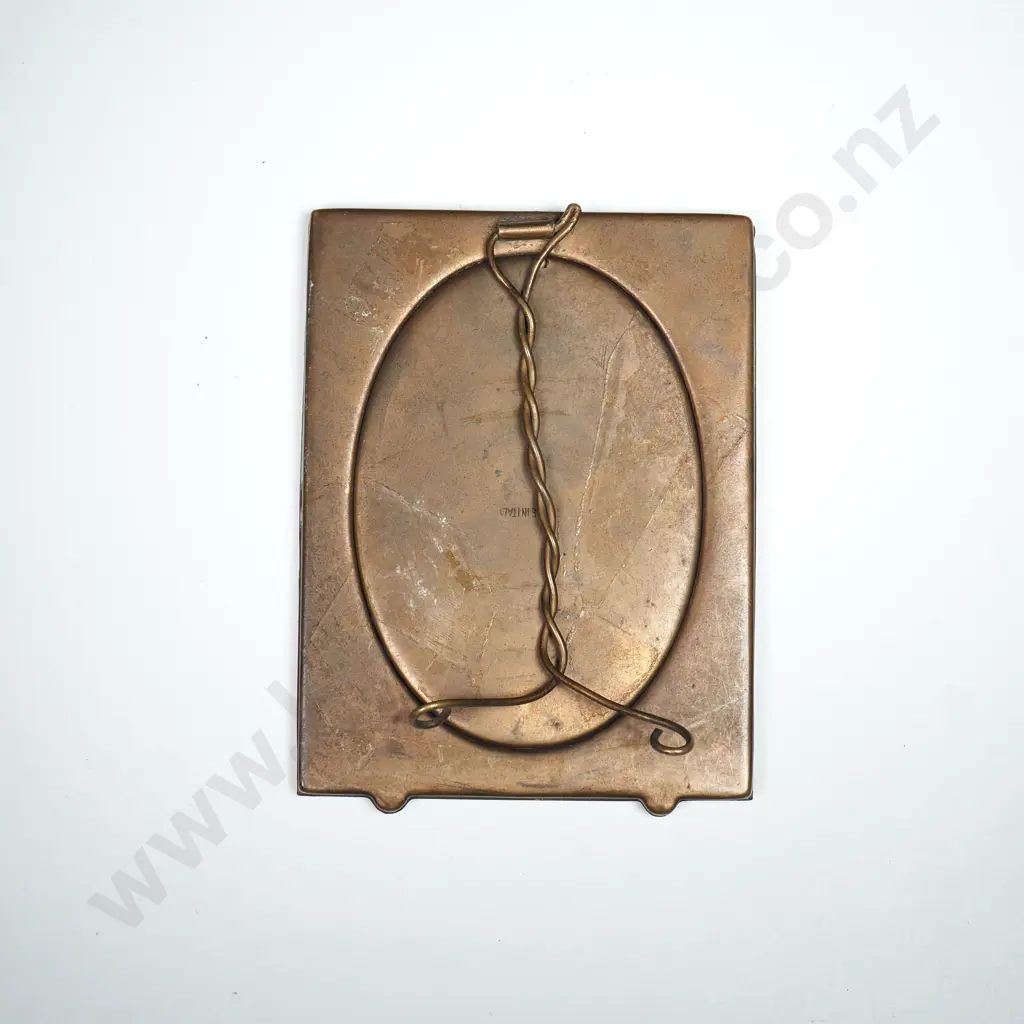 Vintage Micro Mosaic Photo Frame w Copper Back & Stand Image 1++