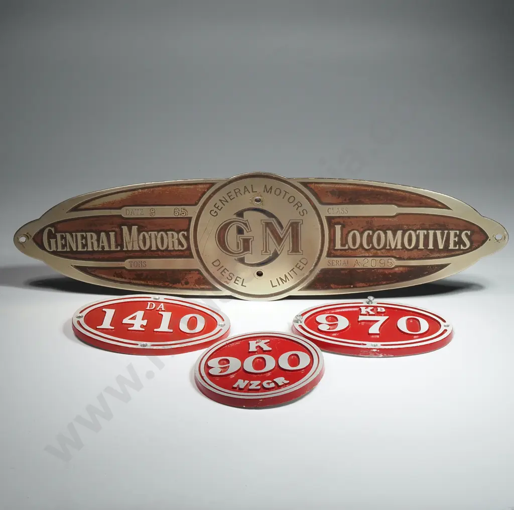General Motors Ltd Locomotive Builder's Plate & Three Locomotive Identification Plates Image 1++