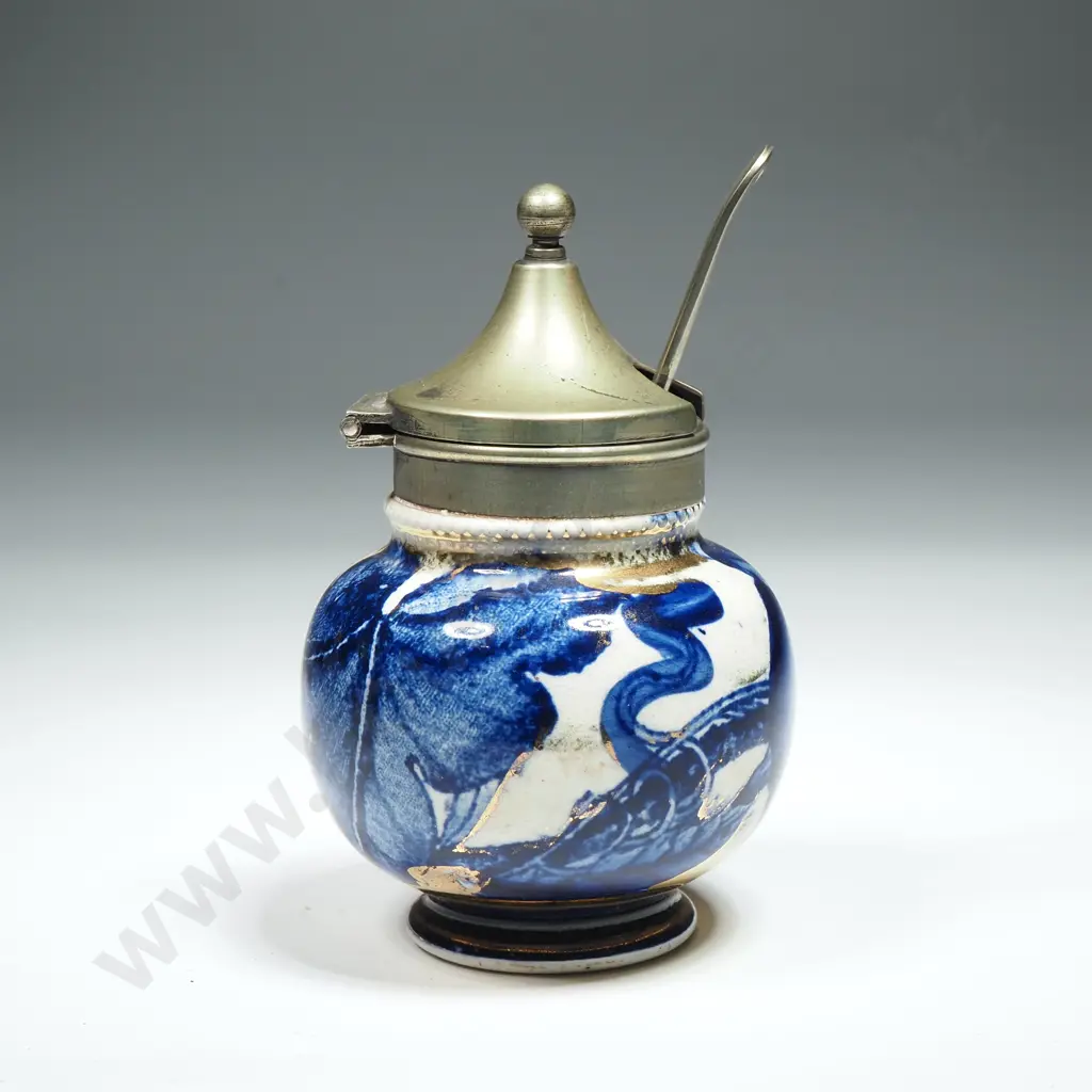 Victorian English/German Condiment Jar w/ Spoon- EPNS Image 1++