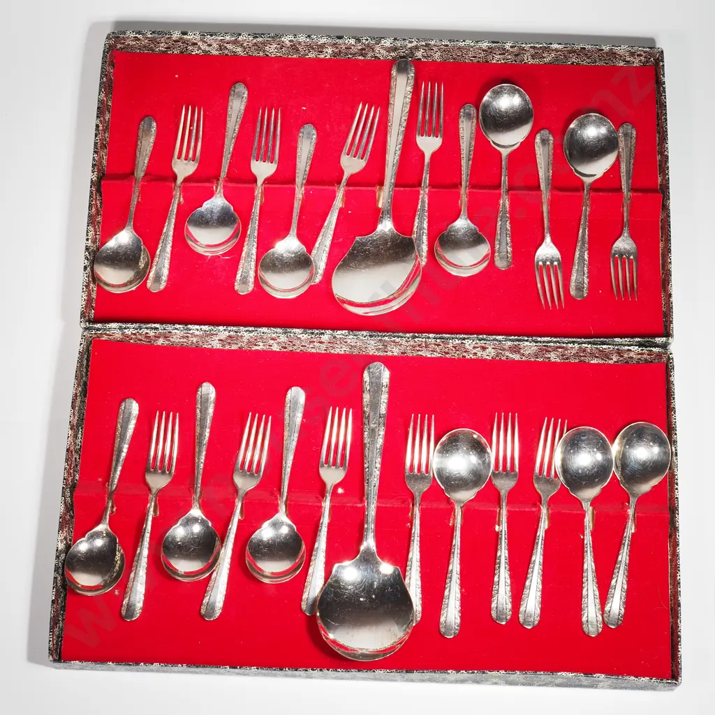 Two Cased Rodd E/P Silver Sets in Boxes Image 1++