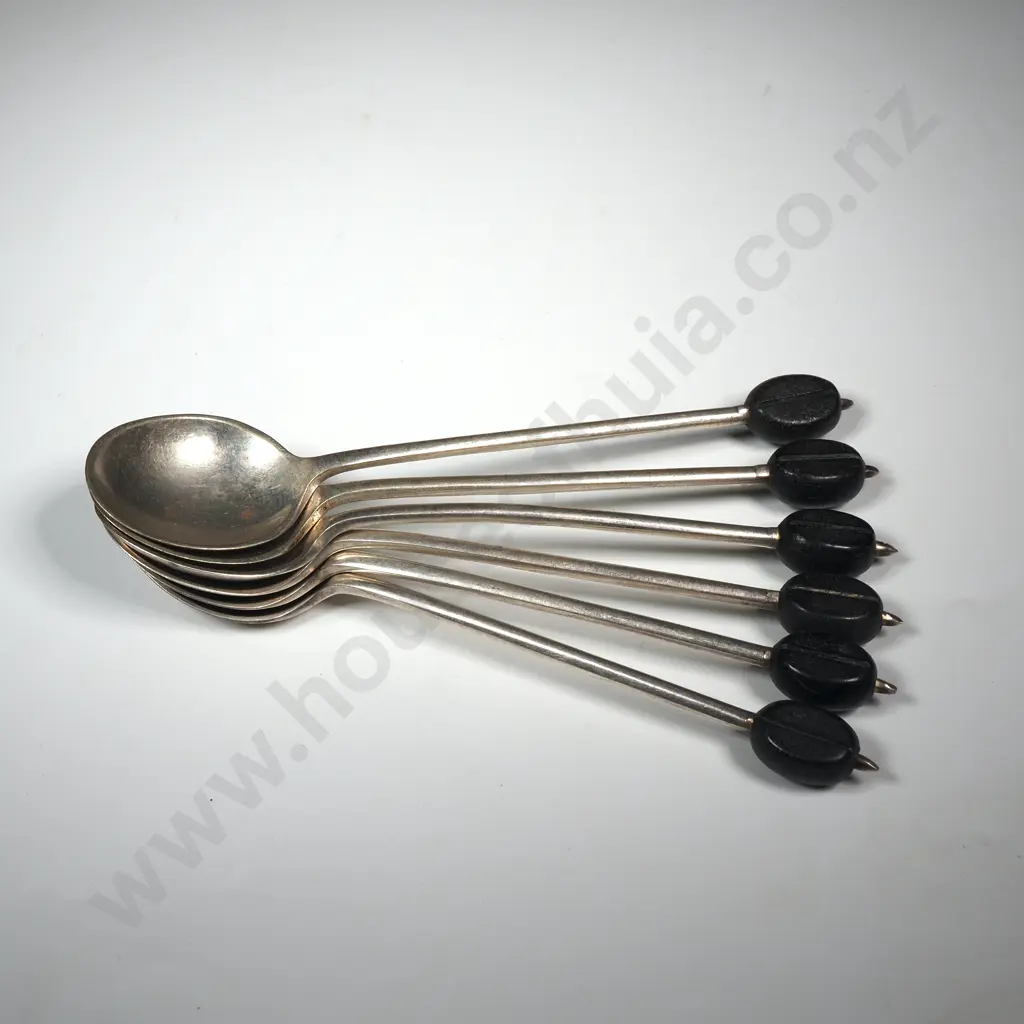 Set of Six Coffee Bean Handled Coffee Spoons  Image 1++