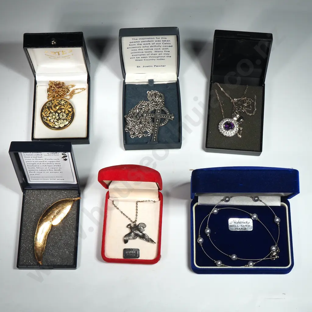 Quantity Of Vintage Jewellery To Include A Pewter Celtic Cross on Chain, Artes Pendant, Pewter Pheasant Necklace , Image 1++