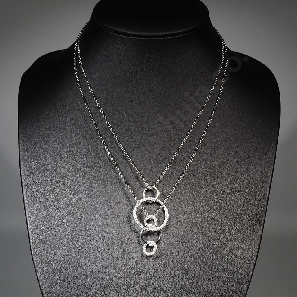 Cased Double Swarovski Necklace - 440mm Image 1++