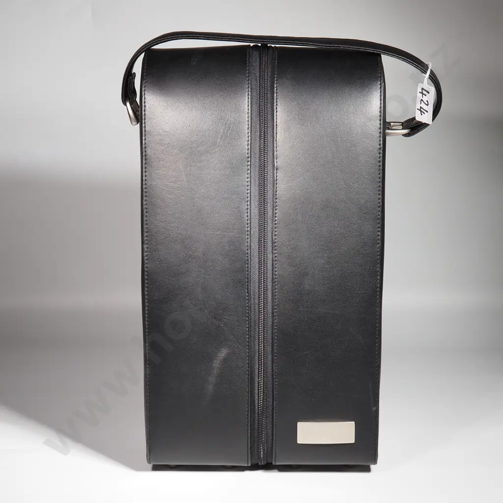 Two Black Leather Wine Carrier Image 1++