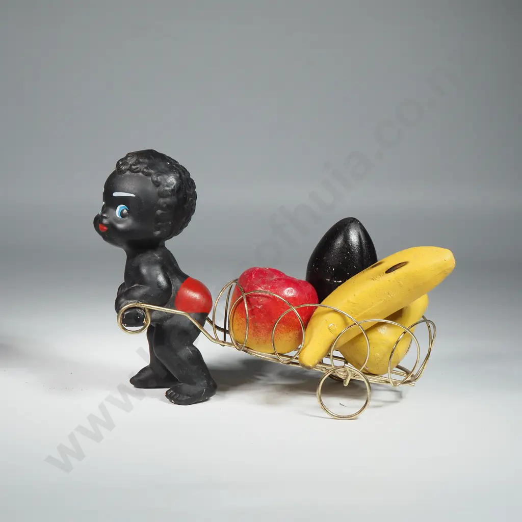 Vintage 1950's Boy Figure with Cart Image 1++