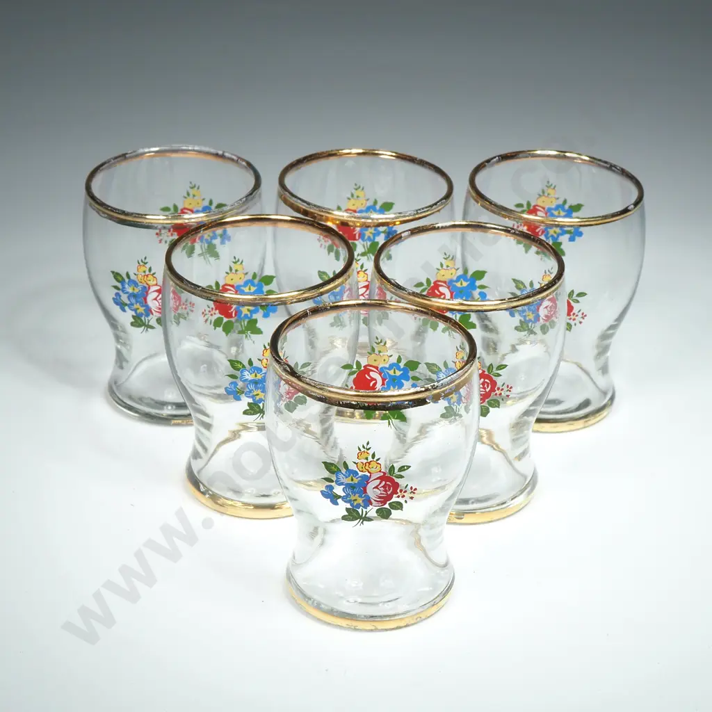 1950s Dema Glass Shooter Glasses x 6 Image 1++